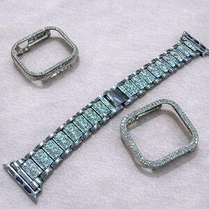 Apple Watch Bling Metal Band & Case Set 42mm New Open Box